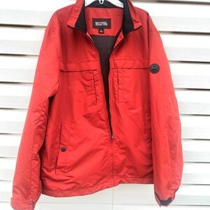 CLEAN Michael Kors size Large Mens Auburn Orange Jacket Windbreaker